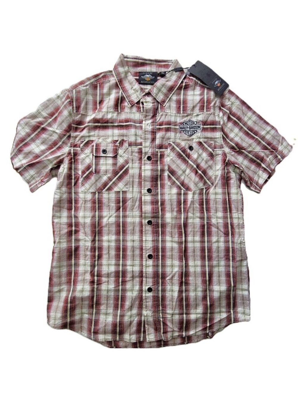 Harley-Davidson Men’s Plaid Short Sleeve Shirt Size Large – NWT
